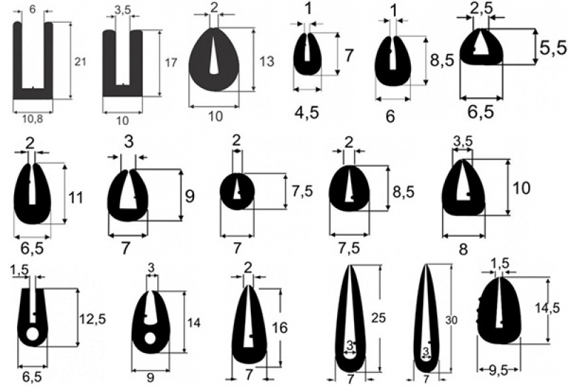 Perfil de Borracha para Barcos Saúde - Perfil de Borracha Tipo U